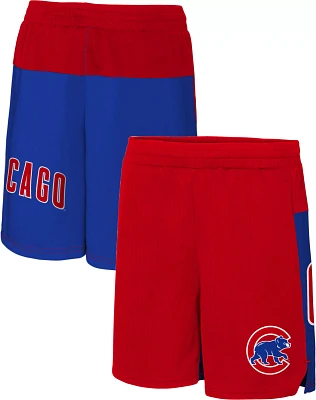 MLB Team Apparel Youth Chicago Cubs Red Colorblock Shorts