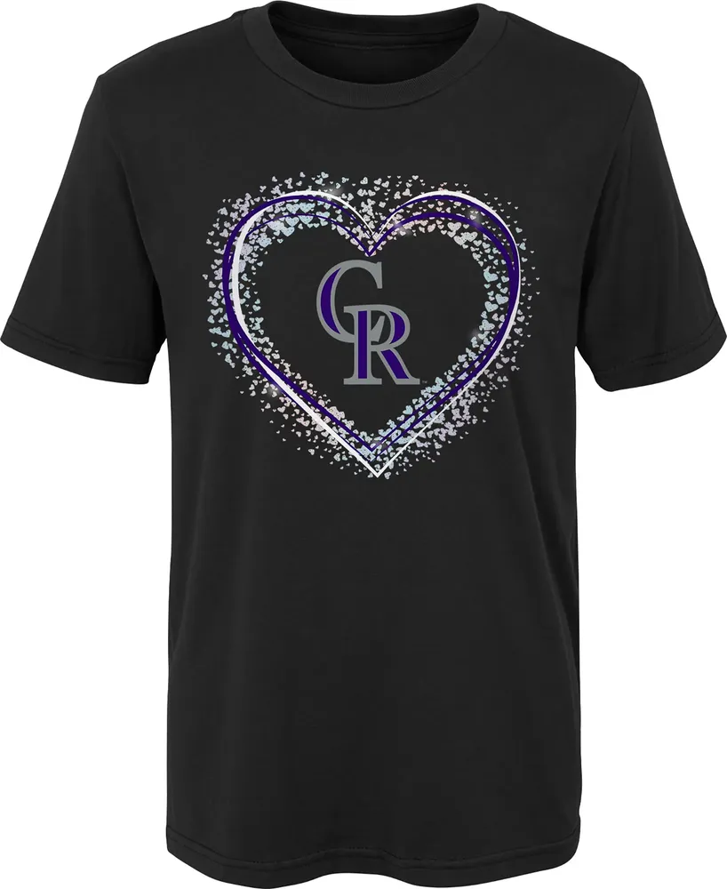 MLB Team Apparel 4-7 Colorado Rockies Black Heart Shot T-Shirt