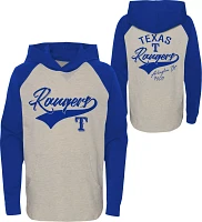 MLB Team Apparel Youth Texas Rangers Royal Bases Loaded Hooded Long Sleeve T-Shirt