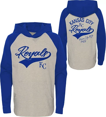 MLB Team Apparel Youth Kansas City Royals Royal Bases Loaded Hooded Long Sleeve T-Shirt