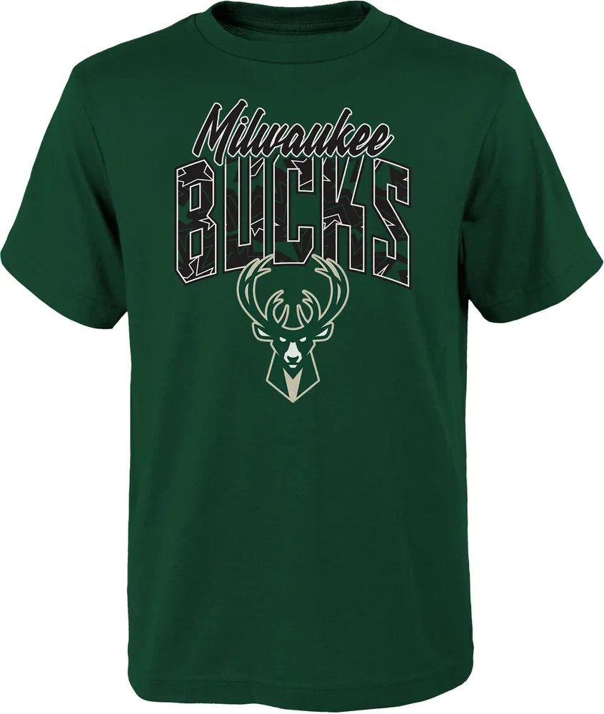 Outerstuff Little Kids' Milwaukee Bucks Green Tri-Ball T-Shirt