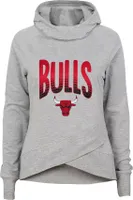 Outerstuff Youth Chicago Bulls Grey Glitter Game Funnel Neck Hoodie