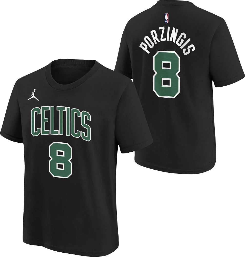 Jordan Youth Boston Celtics Kristaps Porzingis #8 Statement T-Shirt