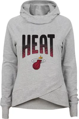 Outerstuff Youth Miami Heat Grey Glitter Game Funnel Neck Hoodie