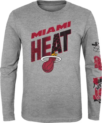 Outerstuff Youth Miami Heat Grey Parks & Wreck Long Sleeve T-Shirt