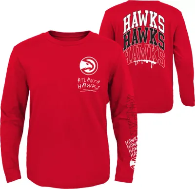 Outerstuff Youth Atlanta Hawks Red Team Drip Long Sleeve T-Shirt