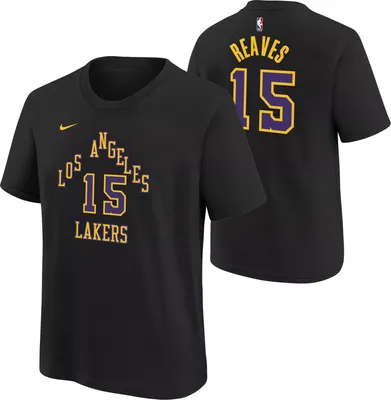 Nike Youth 2023-24 City Edition Los Angeles Lakers Austin Reaves #15 Black T-Shirt