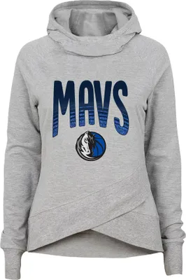 Outerstuff Youth Dallas Mavericks Grey Glitter Game Funnel Neck Hoodie