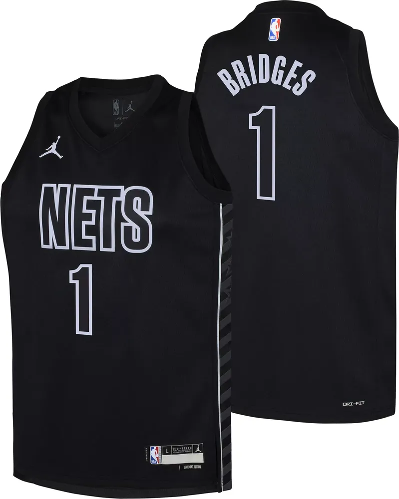 Jordan Youth Brooklyn Nets Mikal Bridges #1 Swingman Statement Jersey