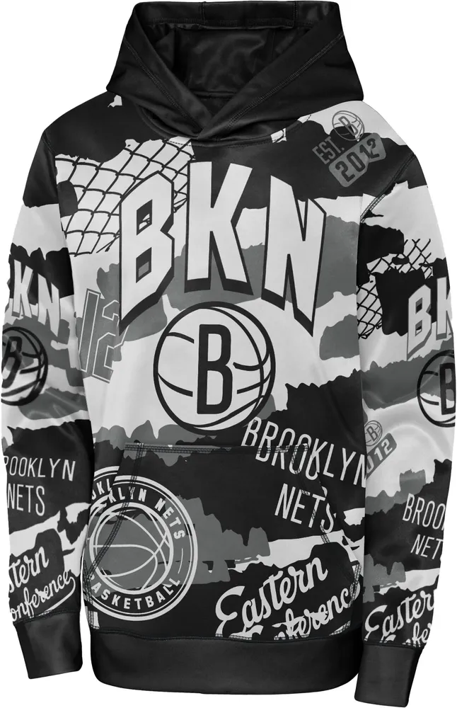 Outerstuff Youth Brooklyn Nets Over The Limit Black Sublimated Hoodie