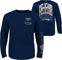 Outerstuff Youth New Orleans Pelicans Navy Team Drip Long Sleeve T-Shirt