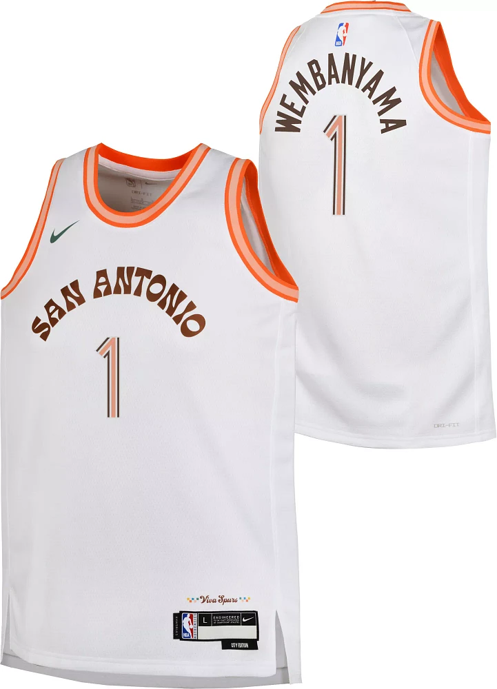 Nike Youth 2023-24 City Edition San Antonio Spurs Victor Wembanyama #1 Swingman Jersey