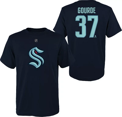 NHL Youth Seattle Kraken Yanni Gourde #37 Navy T-Shirt