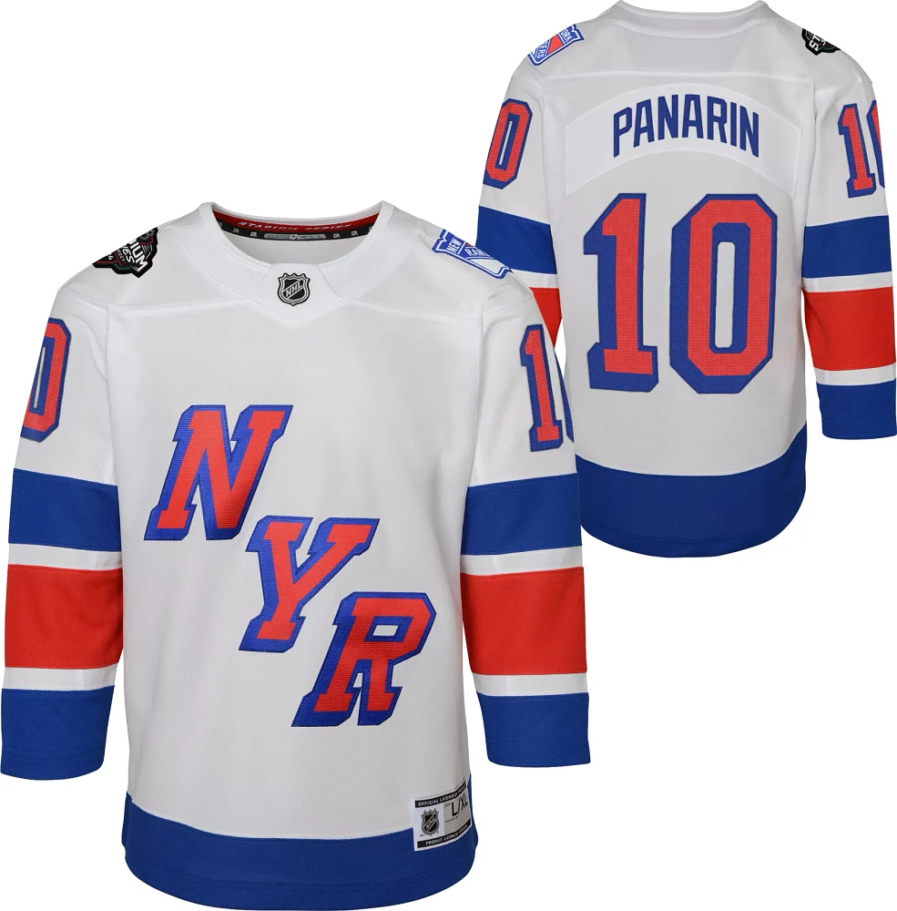 NHL Youth 2023-2024 Stadium Series New York Rangers Artemi Panarin #10 White Premier Jersey