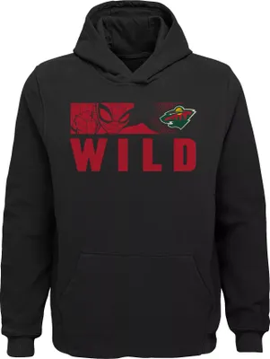 NHL Youth Minnesota Wild Marvel Black Pullover Hoodie