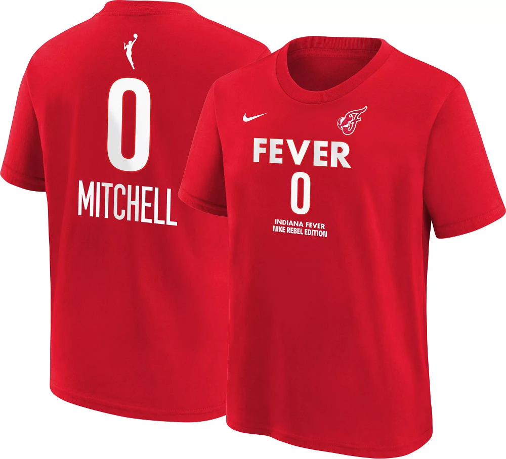 Nike Youth Indiana Fever Red Kelsey Mitchell #0 Rebel T-Shirt