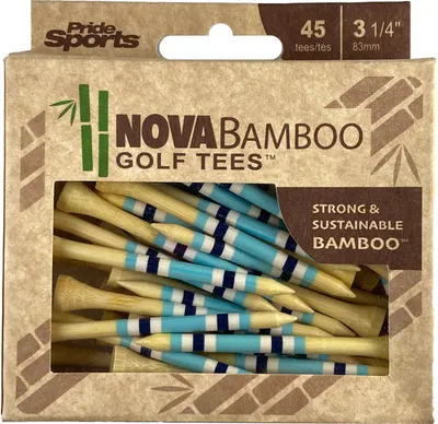 Pride Nova Bamboo 3.25" Blue/White/Navy Golf Tees - 45 Count