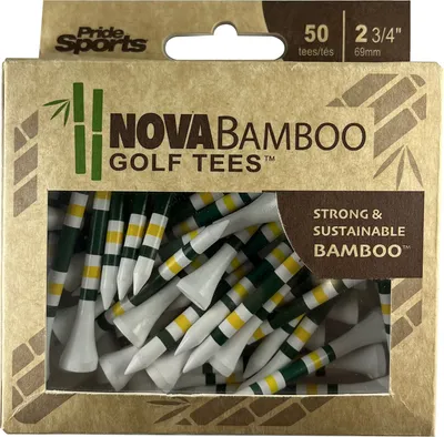 Pride Nova Bamboo 2.75" White/Yellow/Green Golf Tees - 50 Count