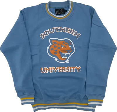 Tones of Melanin Men's Southern University Jaguars Columbia Blue Yardfest Crew Neck Pullover Sweatshirt