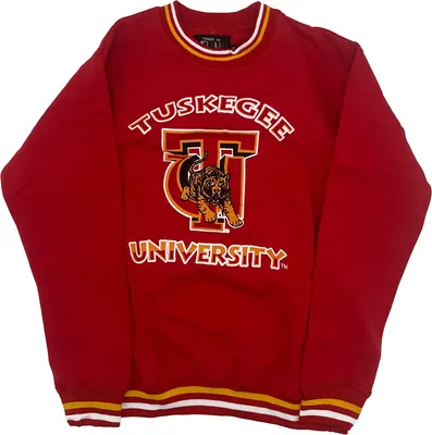 Tones of Melanin Men's Tuskegee Golden Tigers Crimson Yardfest Crew Neck Pullover Sweatshirt