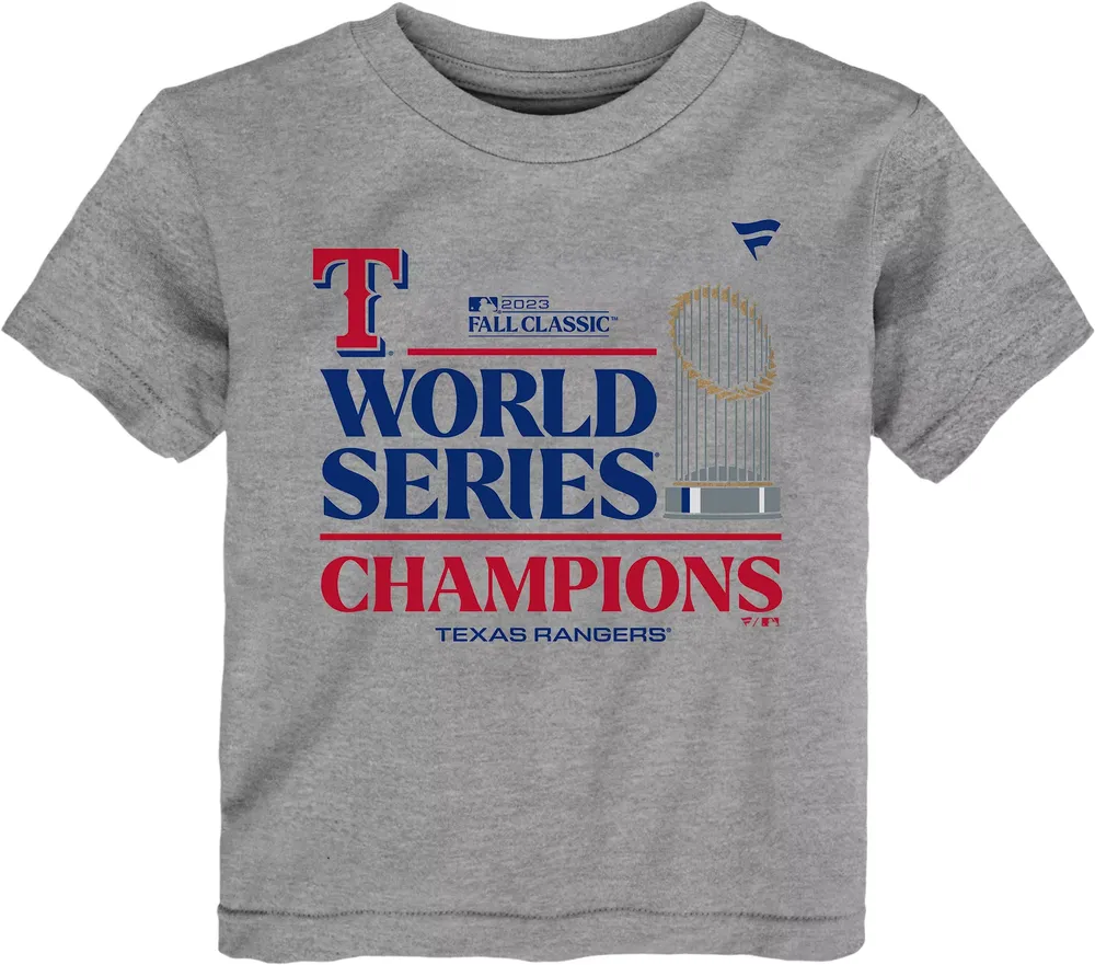 MLB Team Apparel Infant 2023 World Series Champions Texas Rangers Locker Room T-Shirt