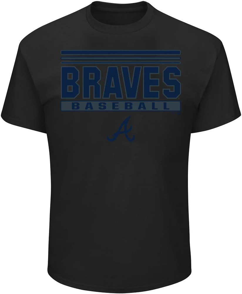 MLB Men's Atlanta Braves Black Big and Tall Stack Pop T-Shirt