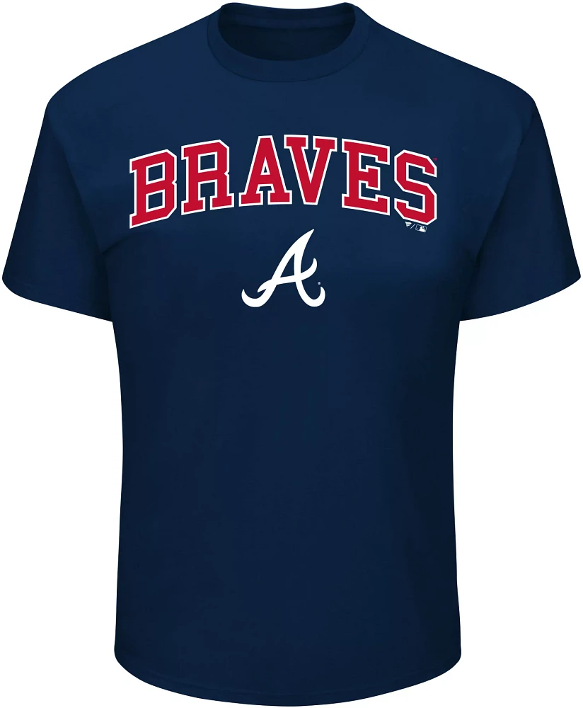 MLB Men's Atlanta Braves Navy Big and Tall Arch Logo T-Shirt