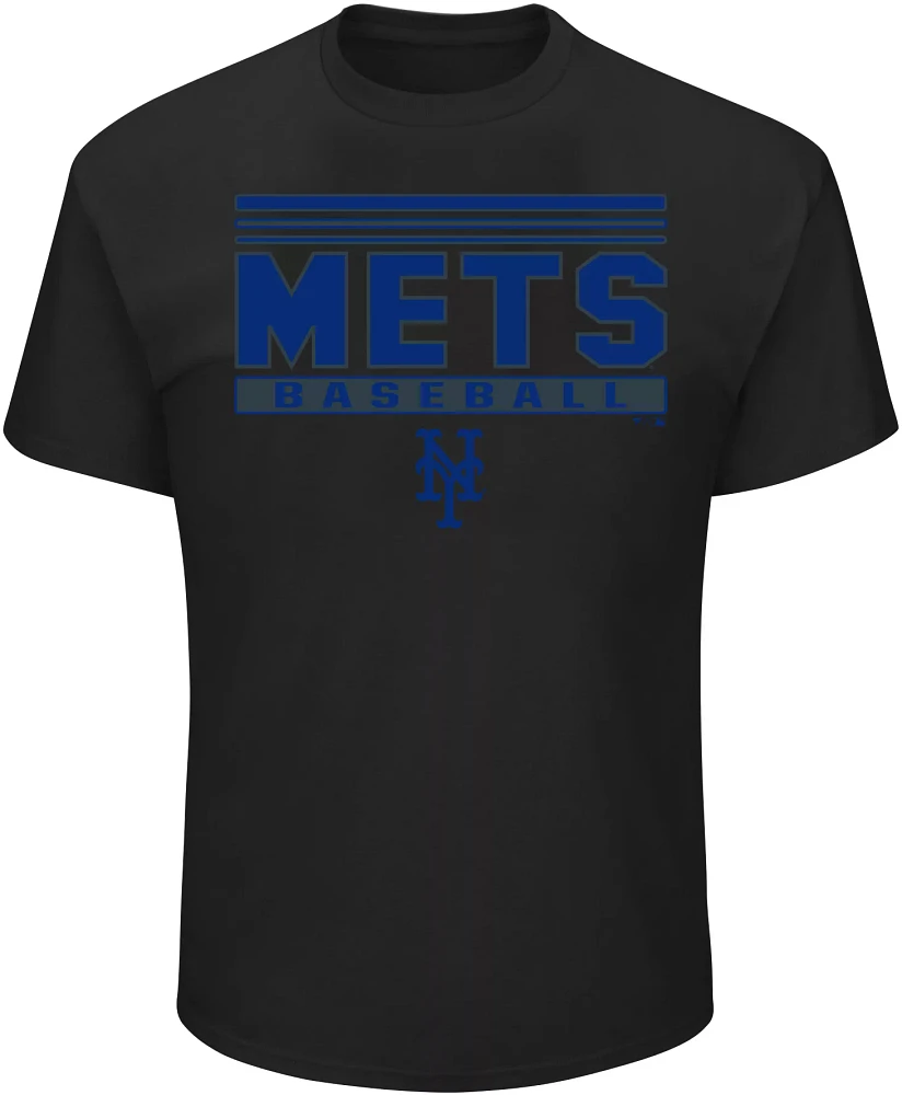 MLB Men's New York Mets Black Big and Tall Stack Pop T-Shirt