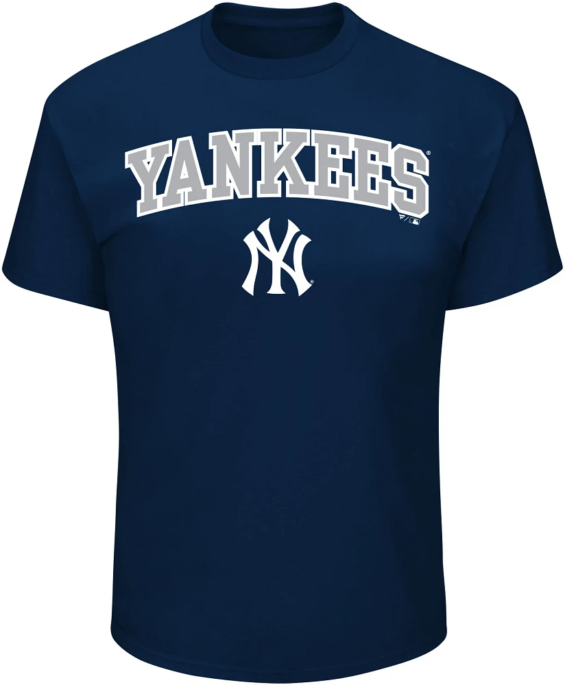 MLB Men's New York Yankees Blue Big and Tall Arch Logo T-Shirt