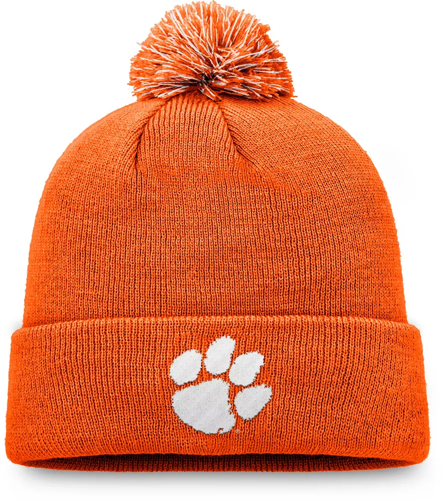 Top of the World Men's Clemson Tigers Orange Pom Knit Beanie