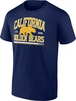 NCAA Men's Cal Golden Bears Blue Modern Stack Logo T-Shirt