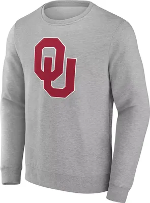 NCAA Men's Oklahoma Sooners Grey Heritage Crew Neck Sweatshirt