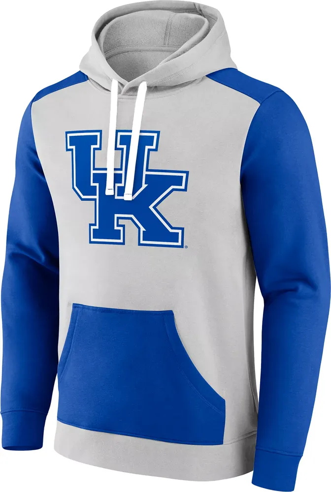 NCAA Men's Kentucky Wildcats Grey Colorblock Pullover Hoodie