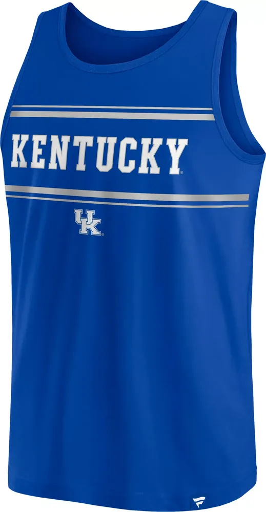 NCAA Men's Kentucky Wildcats Blue Stripe Block Tank Top