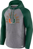 NCAA Men's Miami Hurricanes Grey Raglan Pullover Hoodie