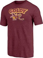 NCAA Men's Minnesota Golden Gophers Maroon Hockey Goldy Logo Tri-Blend T-Shirt