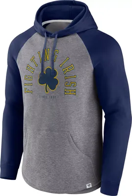 NCAA Men's Notre Dame Fighting Irish Grey Raglan Pullover Hoodie