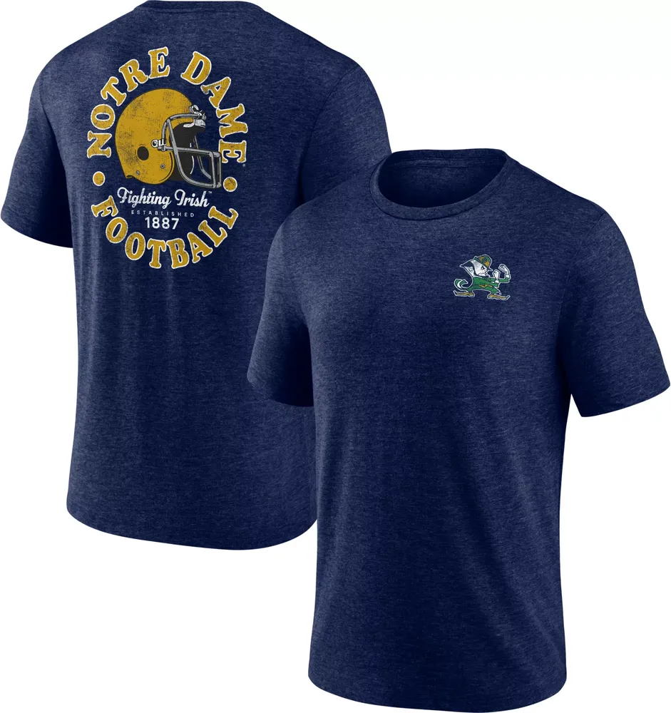 NCAA Men's Notre Dame Fighting Irish Blue Old School Football T-Shirt