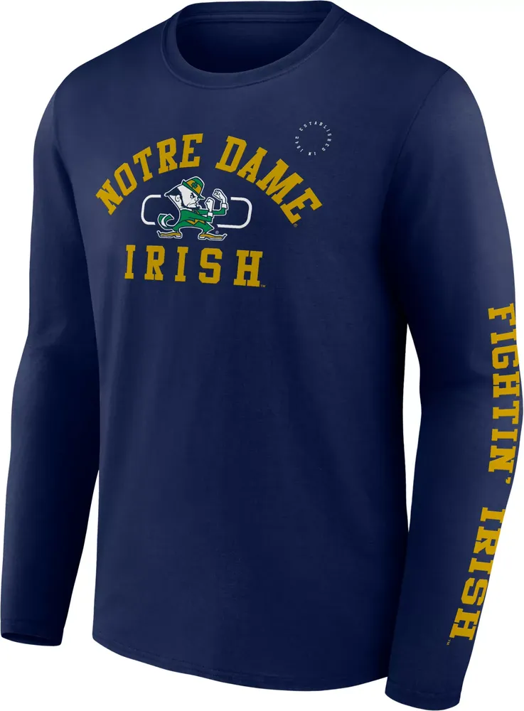 NCAA Men's Notre Dame Fighting Irish Navy Modern Arch Long Sleeve T-Shirt