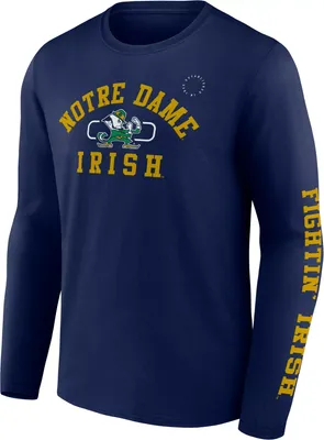 NCAA Men's Notre Dame Fighting Irish Navy Modern Arch Long Sleeve T-Shirt