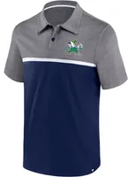 NCAA Men's Notre Dame Fighting Irish Grey/Navy Fundamentals Streaky Polo