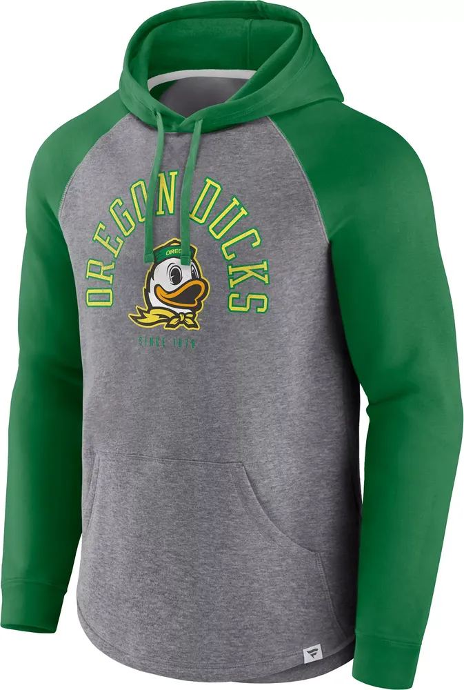 NCAA Men's Oregon Ducks Grey Raglan Pullover Hoodie