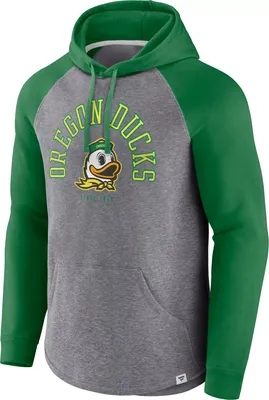 NCAA Men's Oregon Ducks Grey Raglan Pullover Hoodie