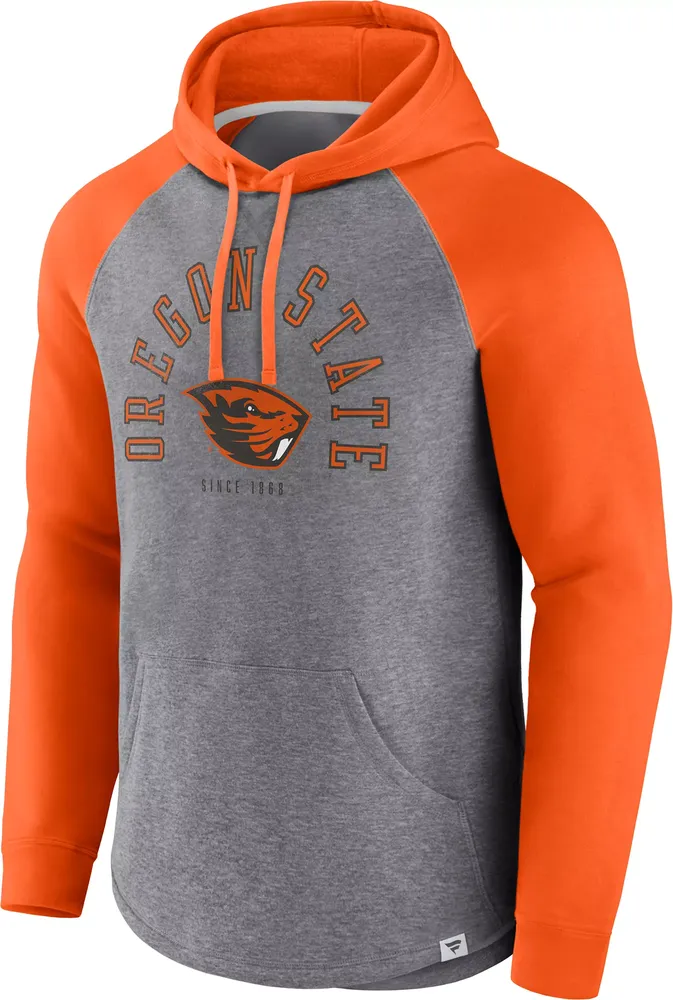 NCAA Men's Oregon State Beavers Grey Raglan Pullover Hoodie