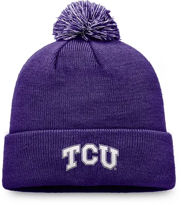 Top of the World Men's TCU Horned Frogs Purple Pom Knit Beanie