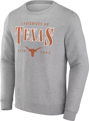 NCAA Men's Texas Longhorns Grey Fleece Crew Neck Sweatshirt