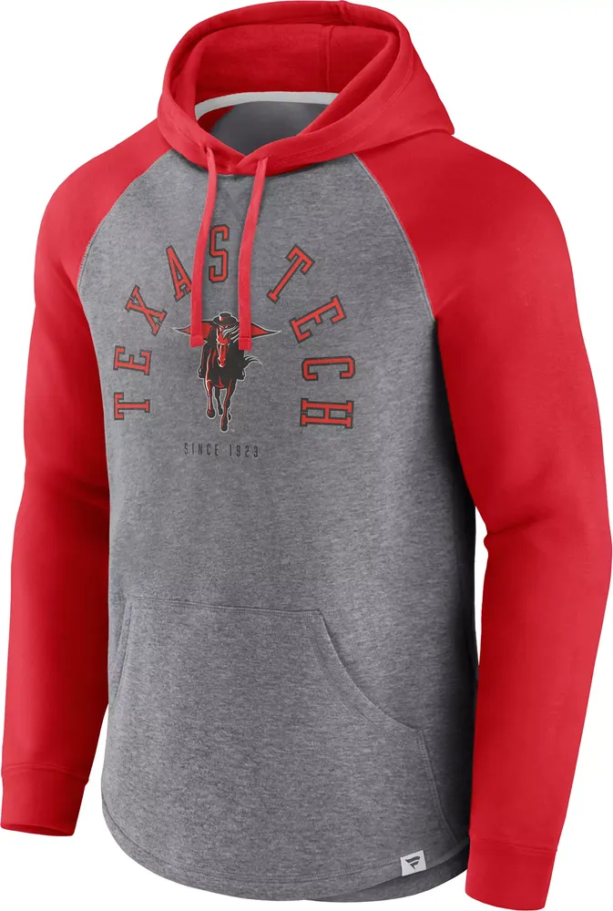 NCAA Men's Texas Tech Red Raiders Grey Raglan Pullover Hoodie