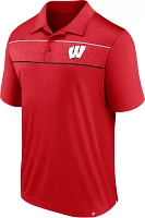 NCAA Men's Wisconsin Badgers Red Defender Embossed Polo