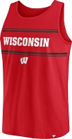 NCAA Men's Wisconsin Badgers Red Stripe Block Tank Top