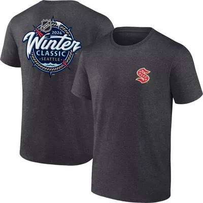 NHL Adult 2023-2024 Winter Classic 2-Hit Seattle Kraken Grey T-Shirt